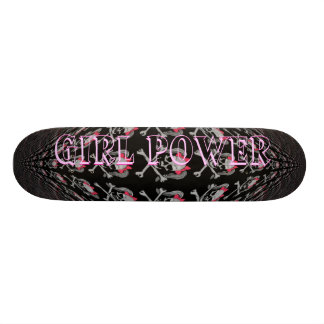 Ponytail skull tile skateboard