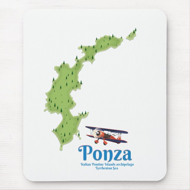 Ponza Italian island map. Mouse Mat (Front)
