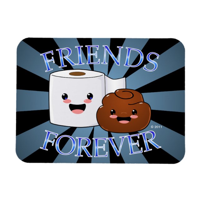 Poo and Toilet Paper Friends Forever Magnet (Horizontal)