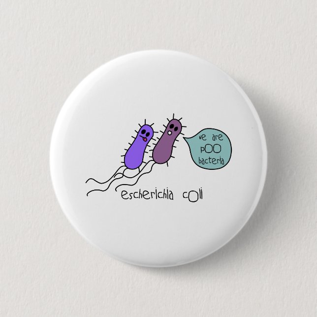 Poo Bacteria 6 Cm Round Badge (Front)