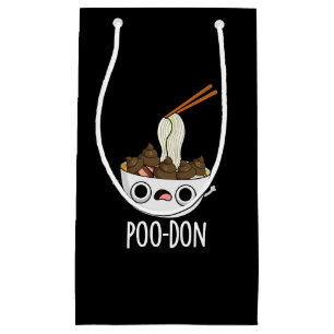 Poo-don Funny Udon Pun Dark BG Small Gift Bag