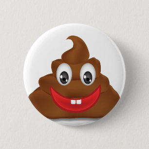 poo emojis 6 cm round badge