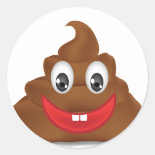 poo emojis classic round sticker