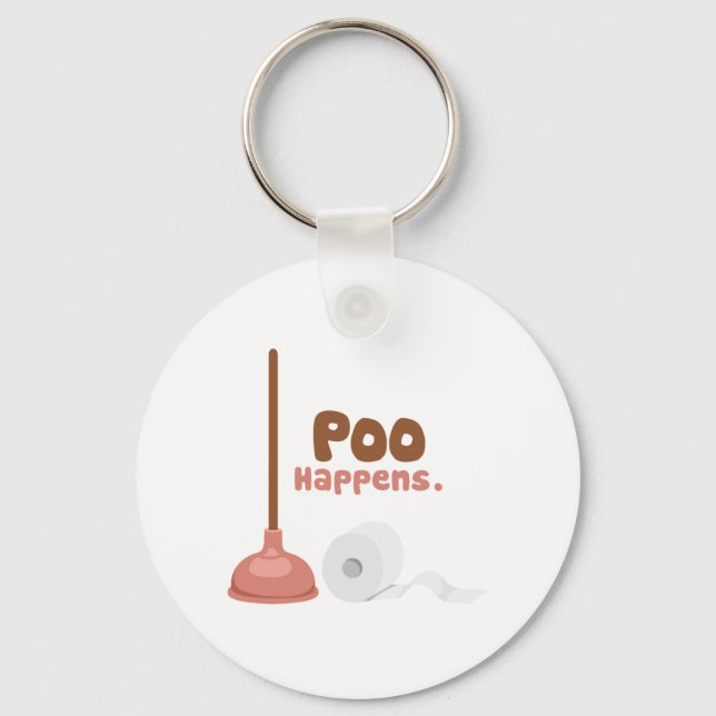 Poo Happens Key Ring (Front)