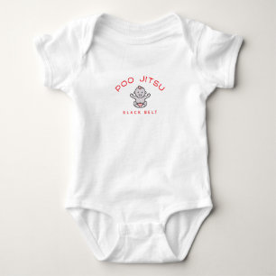 Poo Jitsu Black Belt  Baby Bodysuit