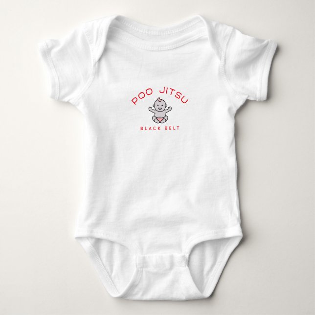 Poo Jitsu Black Belt  Baby Bodysuit (Front)