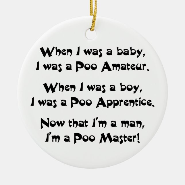 Poo Master Ceramic Tree Decoration (Front)
