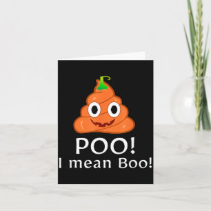 Poo Mean Boo Emoticon Funny Halloween Poo Pumpkin Card