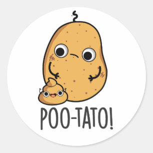 Poo-tato Funny Veggie Poop Pun  Classic Round Sticker