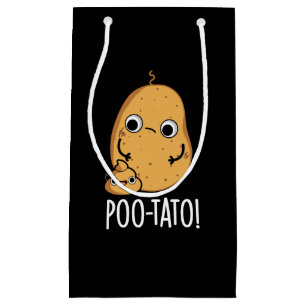 Poo-tato Funny Veggie Poop Pun Dark BG Small Gift Bag