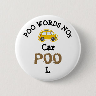 Poo words no3 6 cm round badge