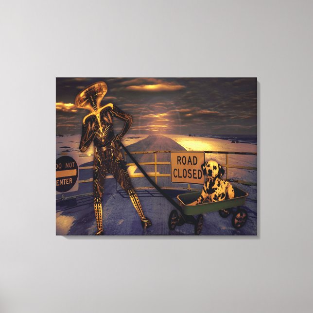 Pooch Abduction Wrapped Canvas (Front)