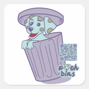 Pooch Bins Dalmatian Square Sticker