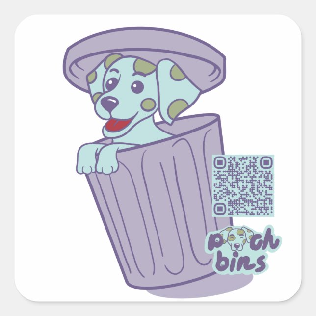 Pooch Bins Dalmatian Square Sticker (Front)