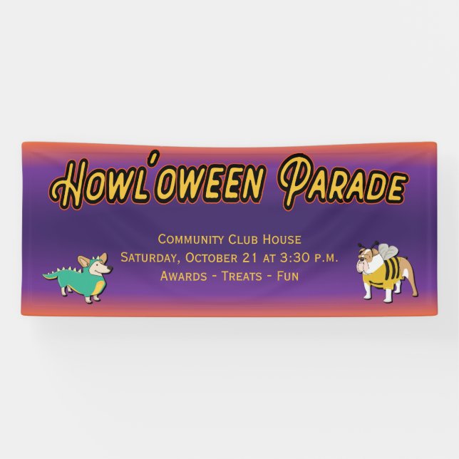 Pooch Halloween Costume Parade For Dogs Banner (Horizontal)