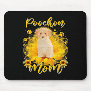 Poochon Dog Mum With Sunflower Dog Paws Mothers Da Mouse Mat