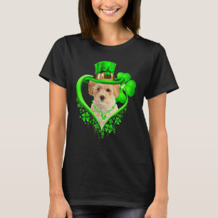 Poochon Dog St Patricks Day Lover Irish Shamrock T-Shirt