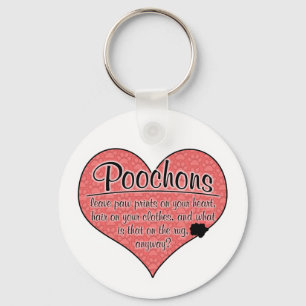 Poochon Paw Prints Dog Humour Key Ring