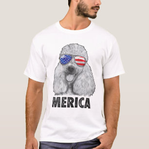 Poodle 4Th Of July Merica Men Women American Flag T-Shirt
