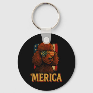 Poodle 4th Of July _ Patriotic Merica Dog Independ Key Ring