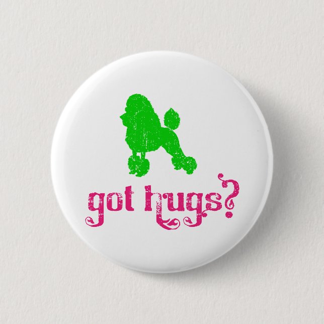 Poodle 6 Cm Round Badge (Front)