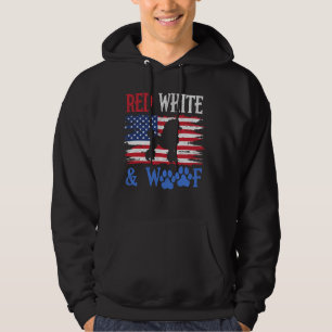 Poodle American Flag USA Red White & Woof 4th of J Hoodie
