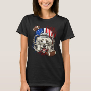 Poodle American Football Dog Lovers USA Flag T-Shirt