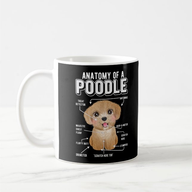 Poodle Anatomy Funny Dog Coffee Mug (Left)