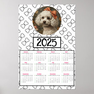 Poodle and Bones 2025 Calendar Poster