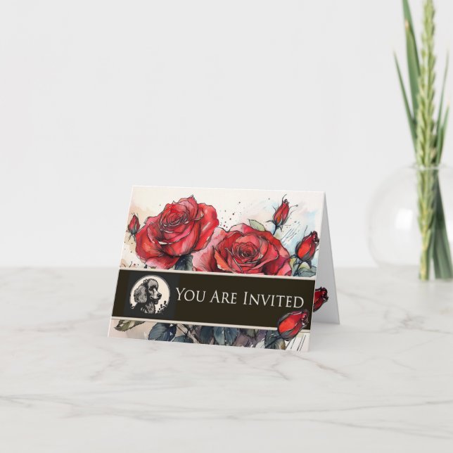 Poodle and Roses Invitation (Front)
