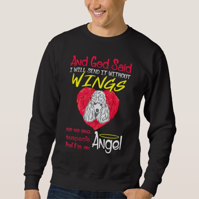 Poodle Angel Without Wings Pet Sweatshirt (Front)
