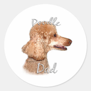 Poodle (apricot) Dad 2 Classic Round Sticker