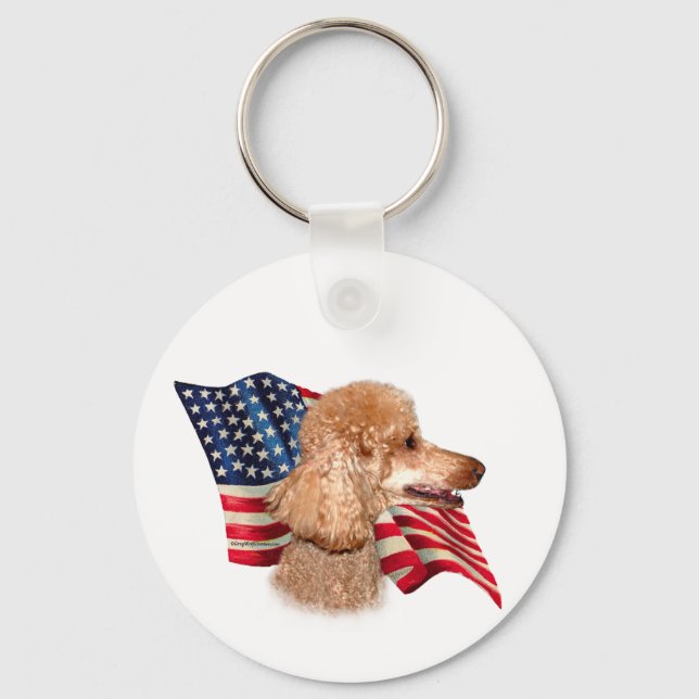 Poodle (apricot) Flag Key Ring (Front)