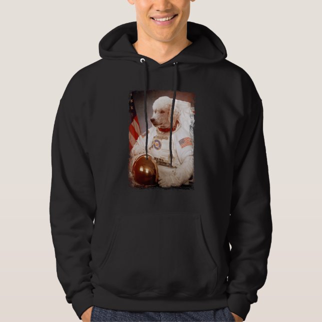 Poodle Astronaut Moon Space Mission Animal Astrona Hoodie (Front)
