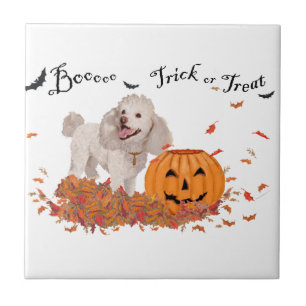 Poodle at Halloween Tile