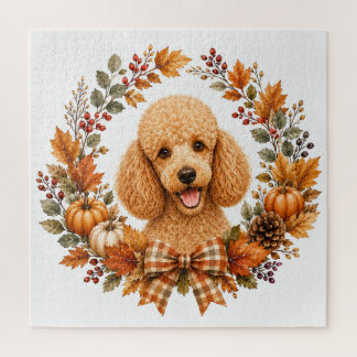 Poodle Autumn Wreath Jigsaw Puzzle