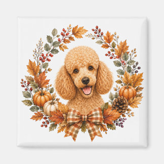 Poodle Autumn Wreath Magnet