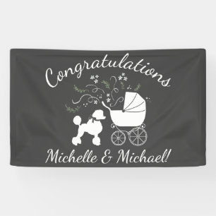 Poodle Baby Shower Puppy Banner