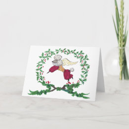 Poodle Barking for JOY! Holiday Card