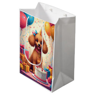 Poodle Birthday Celebration Medium Gift Bag