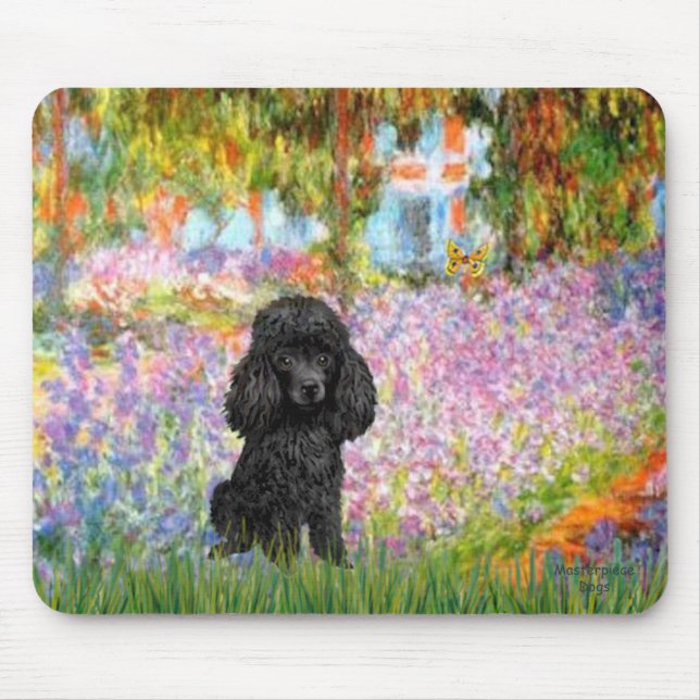 Poodle (black 1) - Garden Mouse Mat (Front)