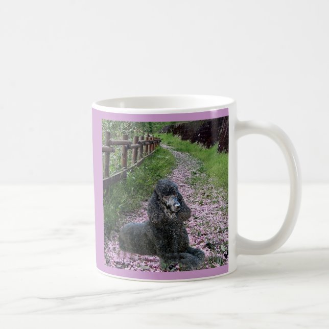 Poodle Black Heartbeat Mug (Right)