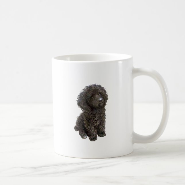 Poodle - black toy pup coffee mug (Right)