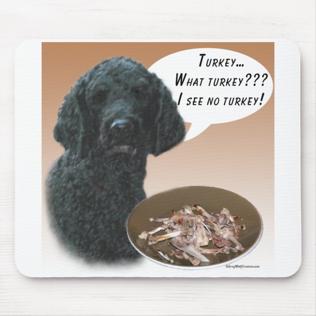 Poodle (black) Turkey Mouse Mat (Front)