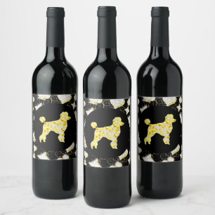 POODLE BLING WINE LABEL