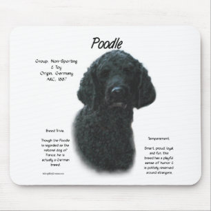 Poodle (blk) History Design Mouse Mat