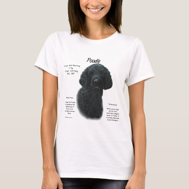 Poodle (blk) History Design T-Shirt (Front)