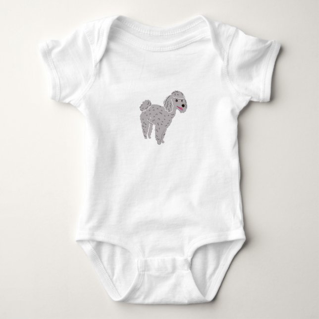 Poodle Body Suit Baby Bodysuit (Front)