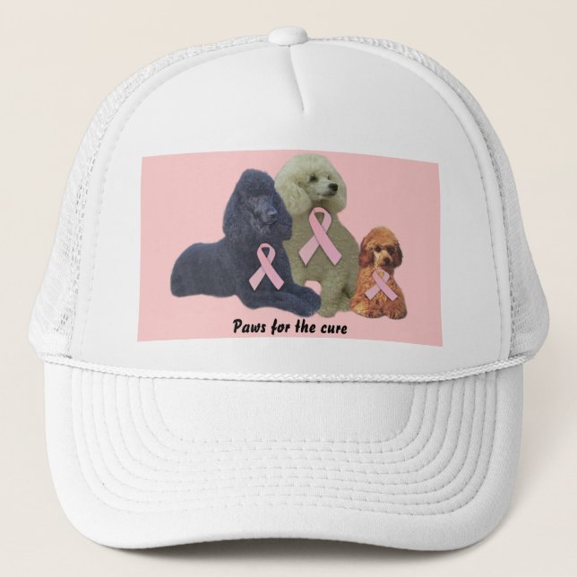 Poodle  Breast Cancer Hat (Front)