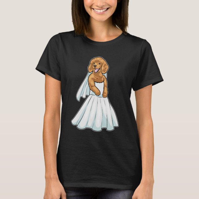 Poodle Bride Dress Wedding T-Shirt (Front)